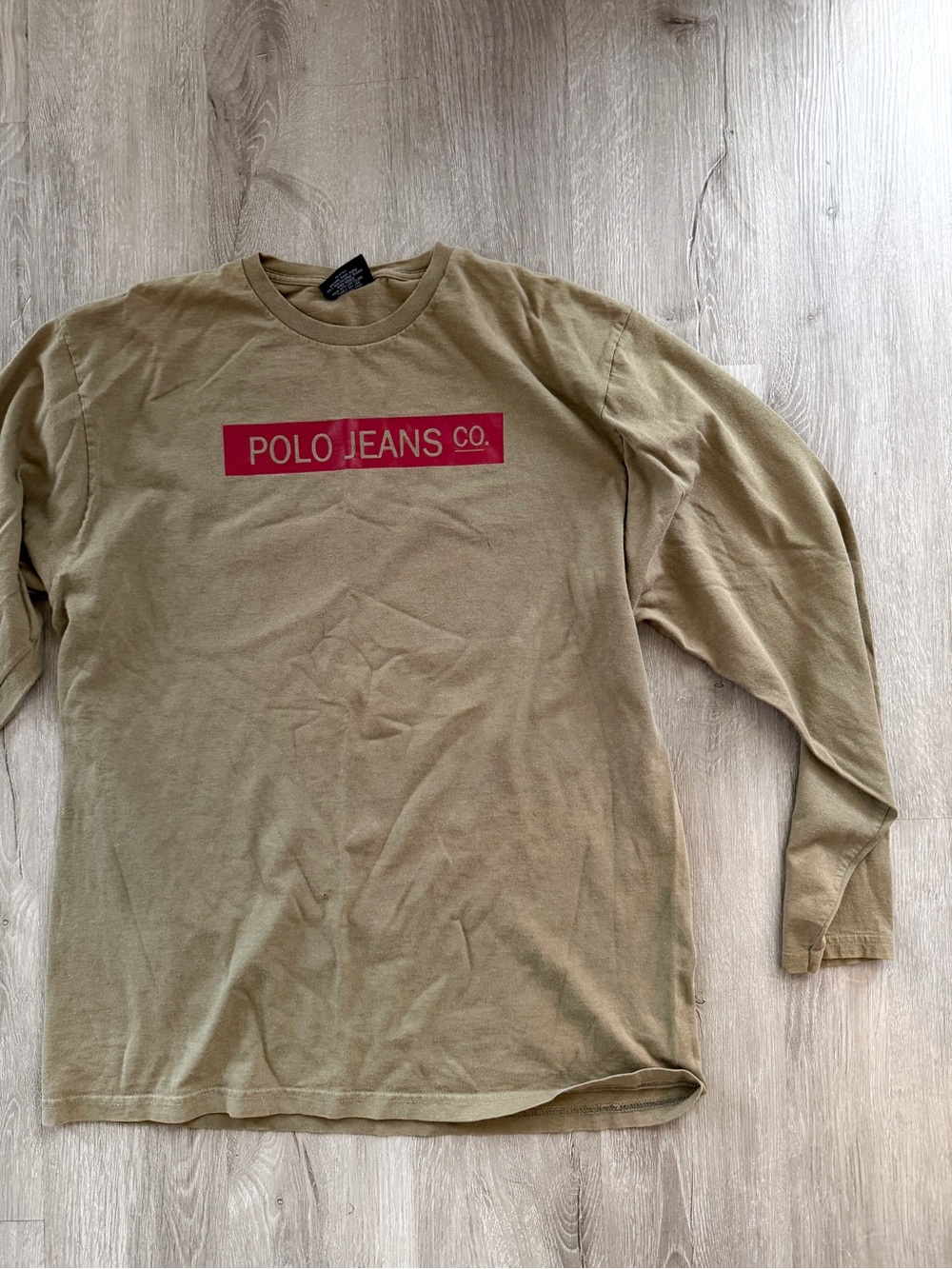Polo Jeans by Ralph Lauren Y2K Olive Tan Long Sleeve Tee Medium